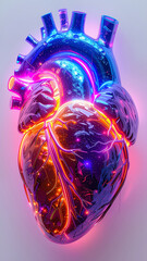 Neon Realistic Heart with Christmas Lights