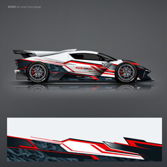 Car Wrap livery design with printable file and car mock up include, in vector file ready print.