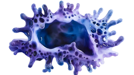 purple blue watercolor stain isolated on white