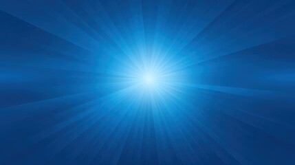 Radiant Blue Background with Light Rays Creating a Sense of Depth and Energy for Creative Projects or Digital Design Work