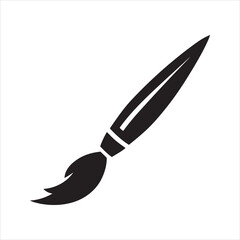 Fototapeta premium Paintbrush Icon – Artistic Silhouette Vector