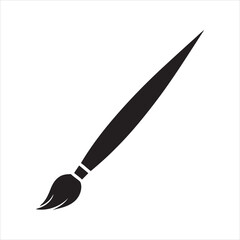 Paintbrush Icon – Artistic Silhouette Vector