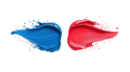 Vibrant Brush Strokes on Transparent Background