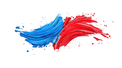 Colorful Brush Strokes in Motion on Transparent Background