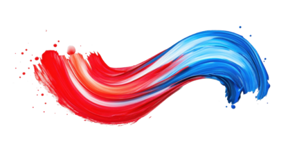 Vibrant Brush Strokes on Transparent Background