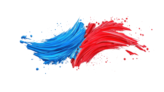 Colorful Brush Strokes in Motion on Transparent Background