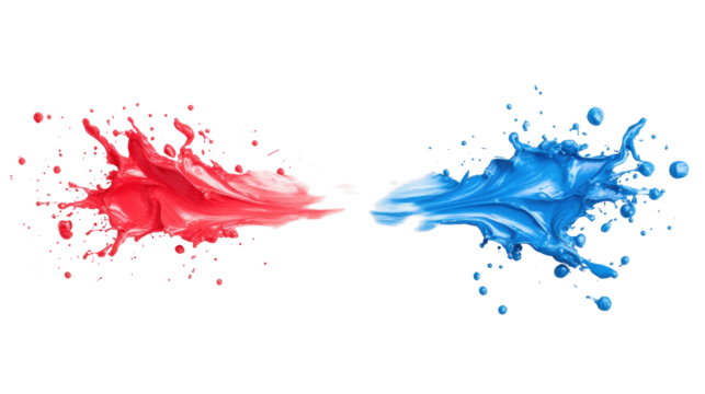 Vibrant Paint Brush Strokes on Transparent Background