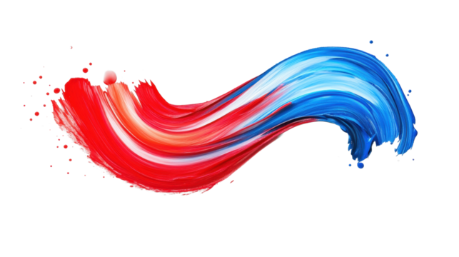Vibrant Brush Strokes on Transparent Background