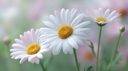 Delicate Flowers in Bloom with Soft Colors and Gentle Background, Capturing the Essence of Nature's Beauty and Serenity in Springtime Scene