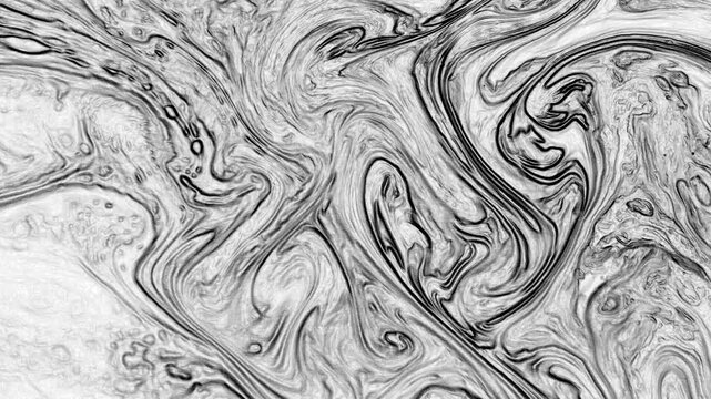 This stock video features an extreme close-up shot of a liquid mixture of clack an paints. It can be a great background for your computer screens. And if you need a compositing element for your motion