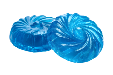 blue jelly candy isolated on white background