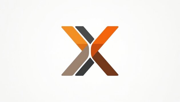Stylized letter X logo formed by intersecting colored shapes. Simple graphic design for business branding or web icons. Clean abstract mark suitable for digital platforms. - Powered by Adobe