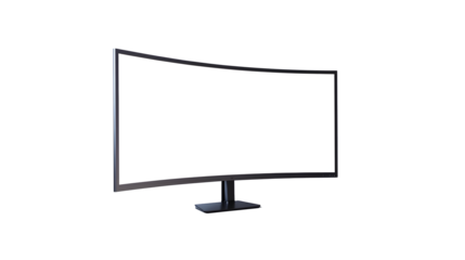 wide panorama screen monitor isolated on white