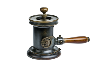 Manual vintage coffee grinder isolated