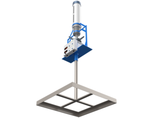 Automatic Fish Feeder Spreader: High-Resolution 3D Render of Centrifugal Rotary Feeding Machine for Commercial Aquaculture and Industrial Technology. Isolated PNG Cutout of Automated Feeding System.