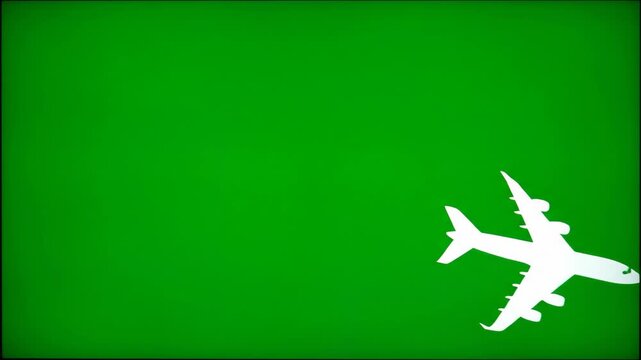 Green Screen Airplane Landing On Display Panel