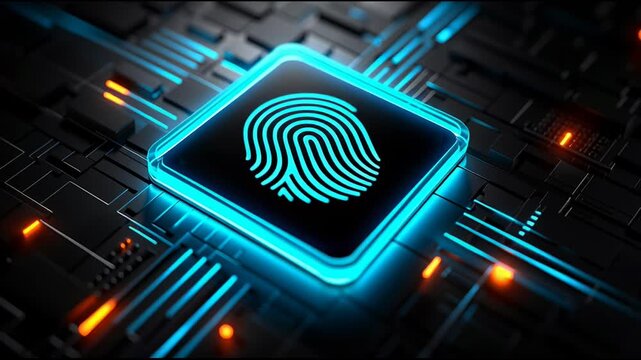 Digital fingerprint scan secures computer access biometric identification enhances computer data security