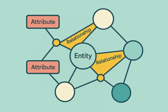 Visualizing Complex Entity Relationships with Attributes and Connections in Abstract Data Architecture captured with clarity