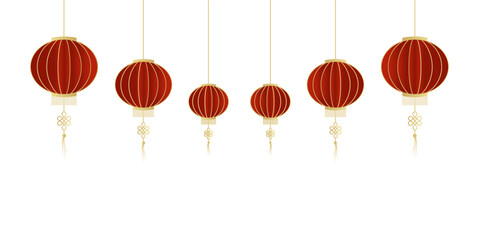 Chinese New Year lanterns banner. Chinese New Year ornament vector illustration