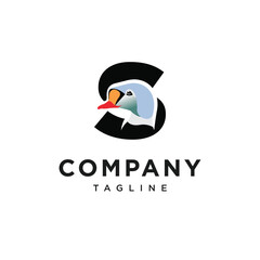 Letter S King Eider Logo Icon Vector