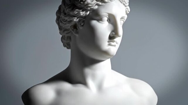 Classical white marble bust sculpture head profile ancient art historical figure
