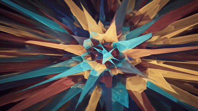 Exploding Abstract Shapes Bursting Outwards Motion Graphic