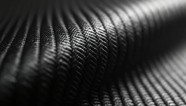 Dark woven carbon fiber material texture close up with detailed black surface. This strong lightweight composite has a sleek industrial pattern great for modern tech designs.