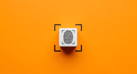 Fingerprint scan push button. Encryption and access control system for identity verification or electronic signing. Biometric authentication technology.