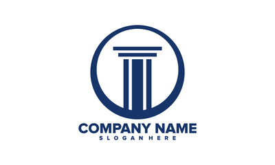 Law Firm Logo Design Featuring a Classic Pillar Inside a Circle.