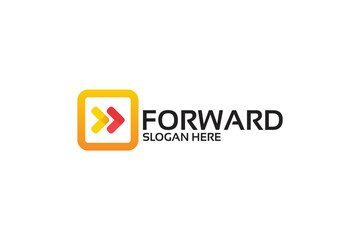 Forward logo with arrows and text for business growth.
