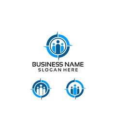 Teamwork Compass Logo Design for Business Growth and Direction.