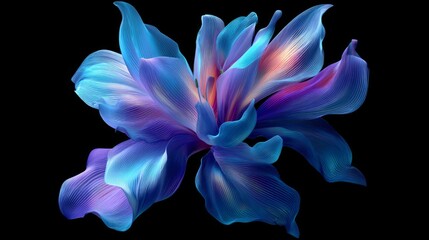 Fototapeta premium Stunning Abstract Flower Illustration in Vibrant Blue and Purple