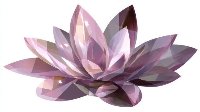 Geometric Lotus Flower Design in Soft Lavender and Pink Shades