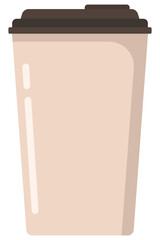 Paper coffee cup flat icon isolated on white background.