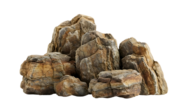Detailed close up of various textured rocks and stones formation.
