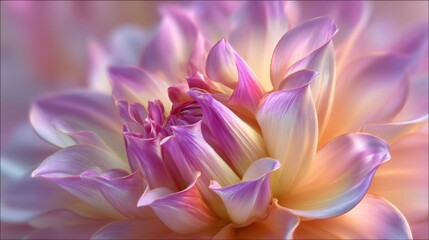 Fototapeta premium Delicate Pink and Cream Flower Petals with Soft Background Glow