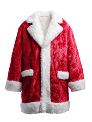 Luxurious Santa suit jacket, perfect for holiday events and festive cheer, a classic red and white plush design for Christmas celebrations