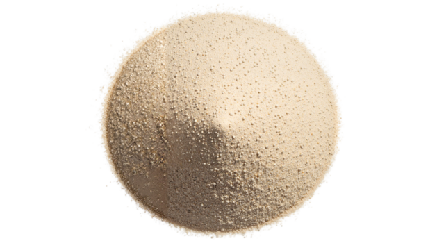 circle of white sand on transparent background