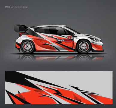 Car Wrap livery design with printable file and car mock up include, in vector file ready print.
