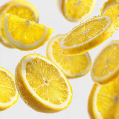 Fresh whole lemons with bright yellow skin and natural texture, captured in clean lighting. Ideal for healthy lifestyle themes, citrus ads, and food packaging.
