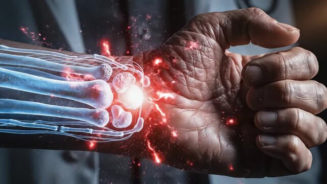 Close Up Hand Anatomy With Pain Animation