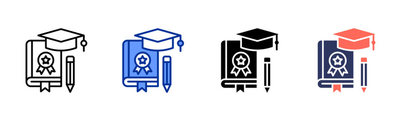 Dissertation icon set multiple style collection