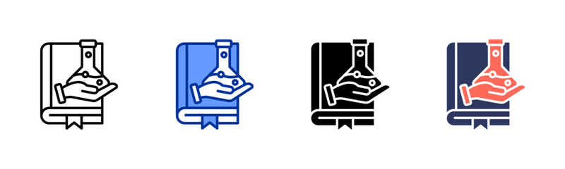 Science Book icon set multiple style collection