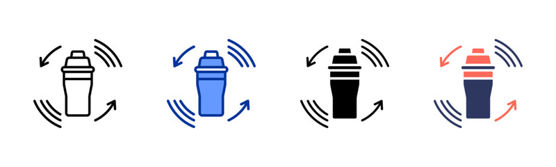 Shaker icon set multiple style collection