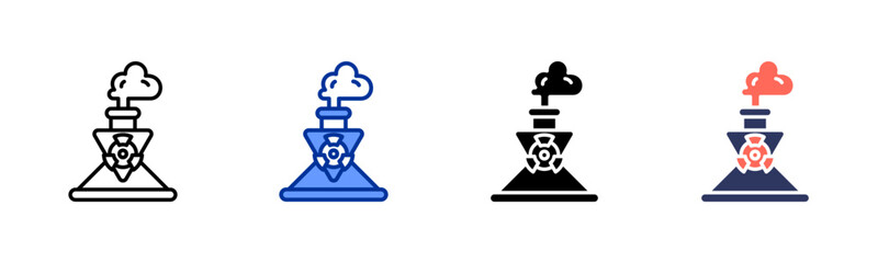 Nuclear Energy icon set multiple style collection
