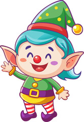 Cute Cartoon Elf Character Whimsical Fantasy Illustration