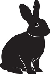 Lop-eared rabbit silhouette vector illustration side view icon