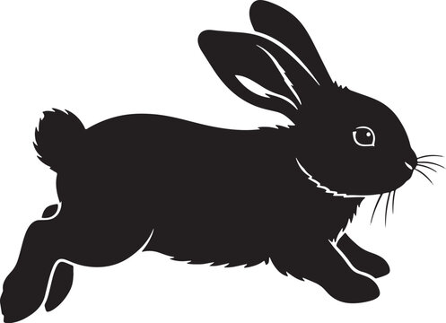 Black lop eared rabbit silhouette vector illustration design