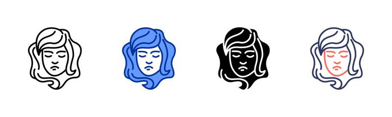 Virgo icon set multiple style collection