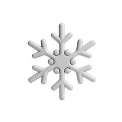 Fototapeta premium A Delicate 3D White Snowflake Icon with Intricate Geometric Star Shape and Subtle Shadowing Isolated on a Clean Transparent Background Perfect for Winter Themes and Holiday Designs